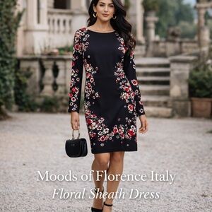 Moods Of Florence Italy Sheath Dress Italian Boutique Designer Style Sz Small